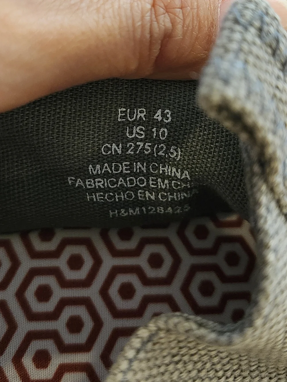 H&M Gray Canvas Espadrille Shoes Size US 10